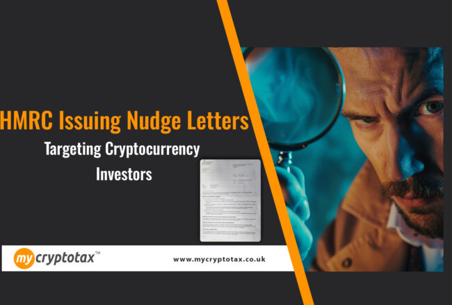 • HMRC cryptocurrency tax • Nudge letter crypto • Capital Gains Tax on cryptocurrency • HMRC nudge letters • Cryptocurrency tax UK • Crypto tax advisor • Cryptocurrency investors tax guide • UK crypto tax laws • Tax on cryptocurrency trading • Crypto capital gains tax HMRC Learn how HMRC is targeting cryptocurrency investors with crypto nudge letters, why it's happening, and how to stay compliant with UK crypto tax laws. HMRC Issuing Nudge Letters Targeting Cryptocurrency Investors